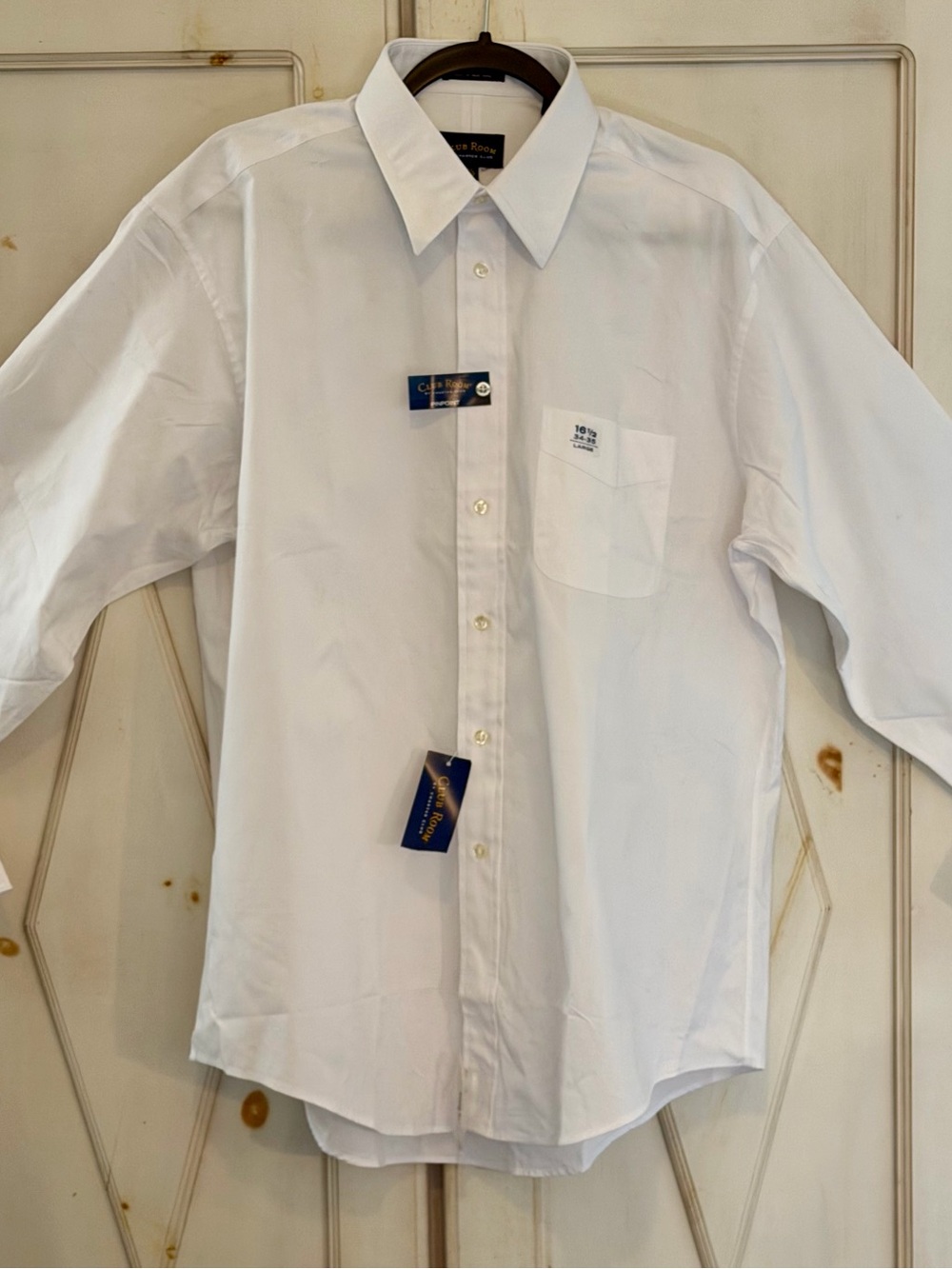 Club Room/Charter Club White Men's Dress Shirt with Chest Pocket